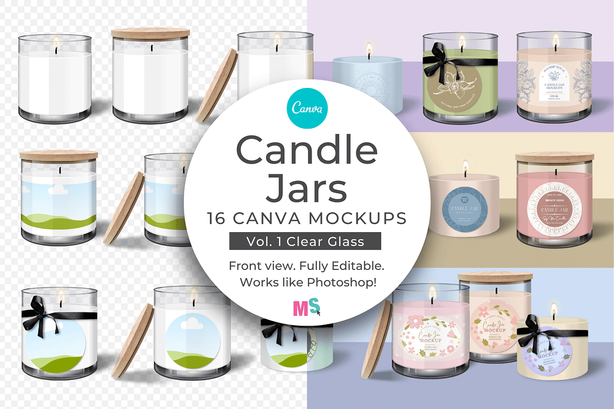 Candle Jar Mockup for Canva, a Household Mockup by Mockup Scene (Photo 1 of 22)