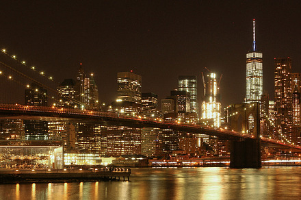 Brooklyn Bridge at Night panorama