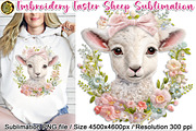 Embroidery Easter Sheep & Flower PNG, an Object Graphic by V Design Creator (Thumbnail 1 of 8)