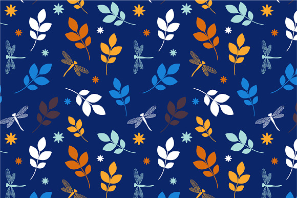 Seamless Pattern Blue Summer