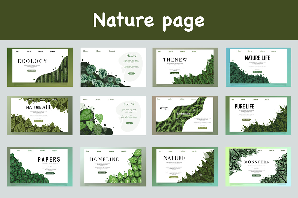 Nature background with leaves, a Decorative Illustration by foxndeer (Photo 1 of 4)