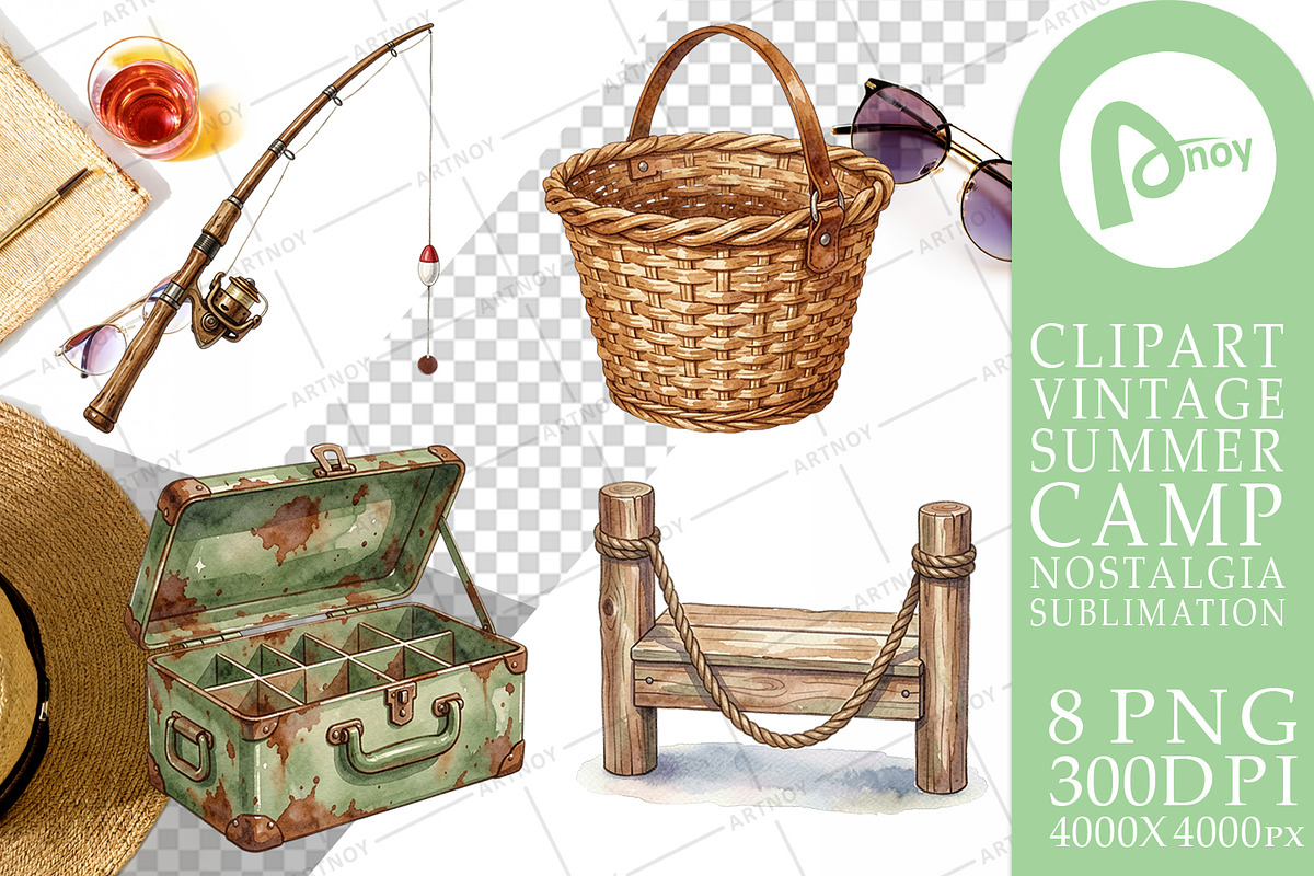 Vintage Summer Camp Sublimation, a Decorative Illustration by Artnoy (Photo 15 of 18)