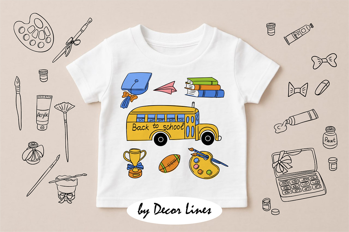 Back To School Doodles With Bows, an Education Illustration by Decor Lines (Photo 10 of 16)