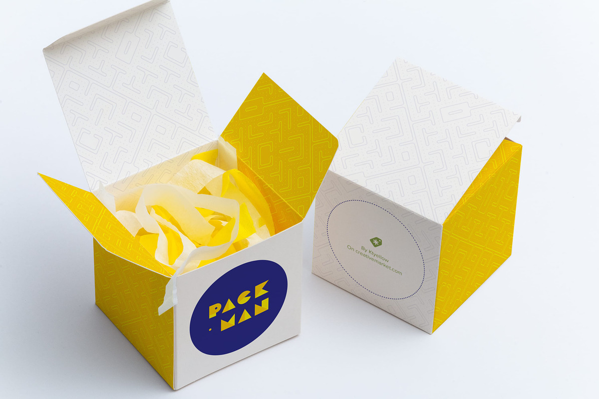 Soft Paper Cube Gift Box Mockup 01, a Product Mockup by Ktyellow (Photo 1 of 3)