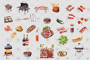 BBQ Food illustration Clipart Set, an Illustration by BigCakeBee (Thumbnail 3 of 4)