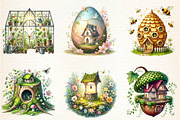 Spring Fairy House Clipart, a Seasonal Illustration by DreamArtGraphic (Thumbnail 2 of 5)