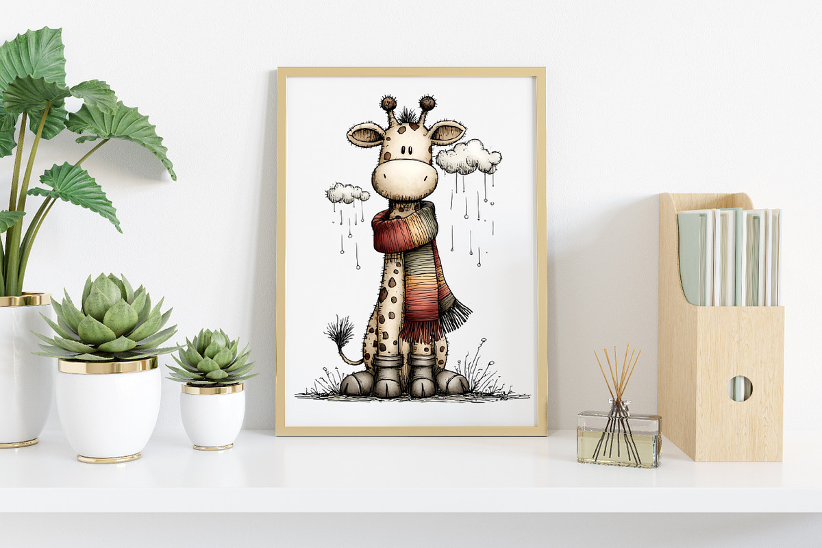Cute Funny Giraffe Clipart, an Illustration by Canvas Craft (Photo 6 of 7)