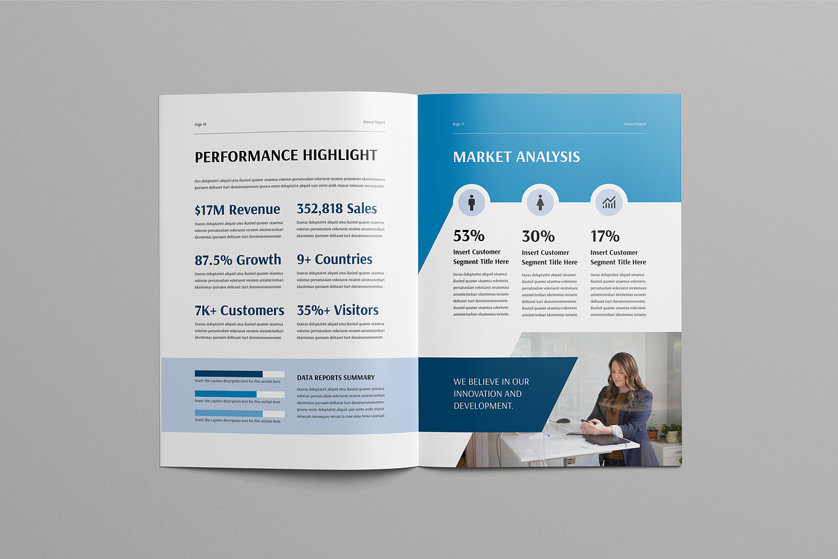Annual Report | Canva, MS Word, Indd, a Brochure Template by Leaflove (Photo 6 of 10)