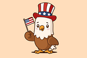 Cute Patriotic Bald Eagle, an Animal Illustration by Vector Kitchen by Zoljo (Thumbnail 1 of 3)