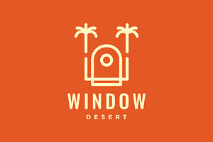 window with coconut tree palm logo, a Branding & Logo Template by devastd