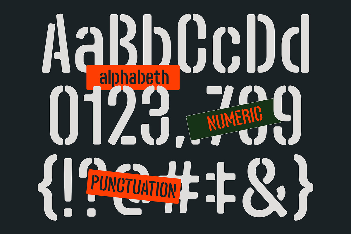 Spencer Stencil Font, a Sans Serif Font by Genetype (Photo 2 of 9)