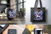 Cartoon unicorn pegasus with wings., an Animal Illustration by yod67 (Thumbnail 6 of 9)
