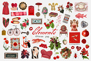 Maison Rouge – Vintage Red Ephemera, an Object Graphic by alenaganzhela (Thumbnail 3 of 9)