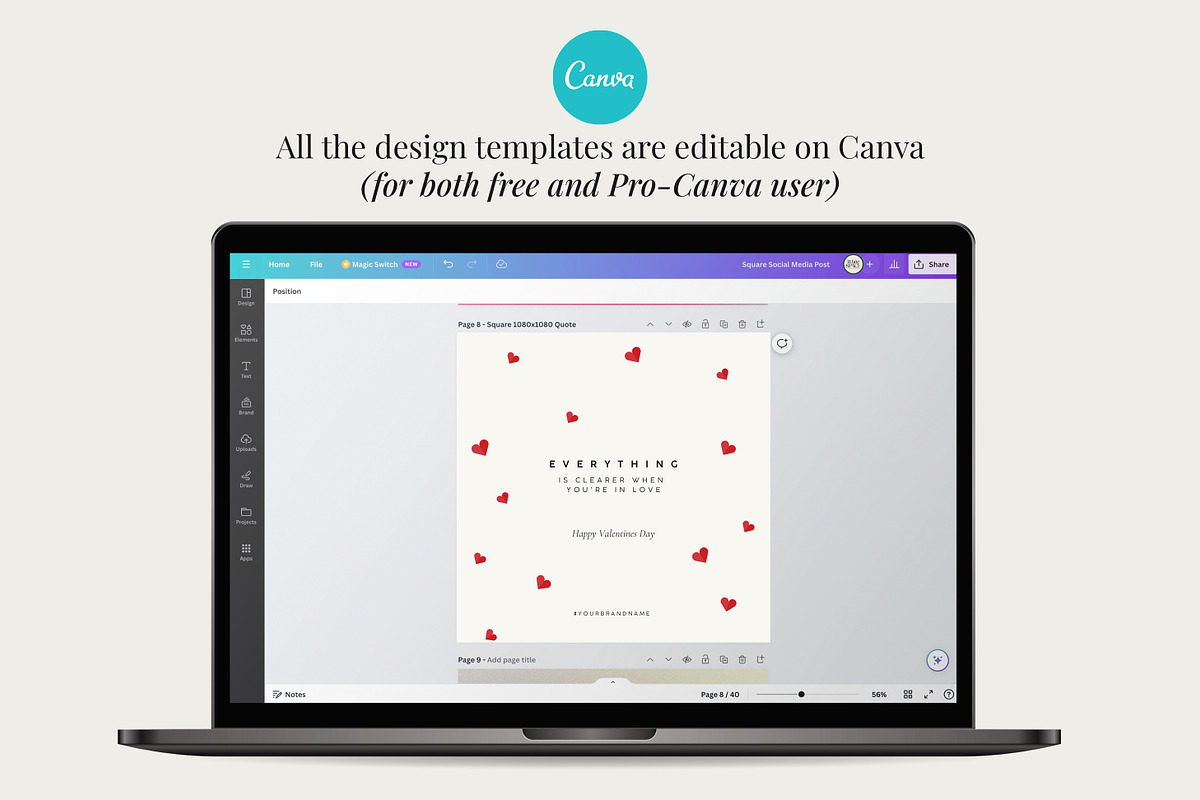 Love Social Media Templates CANVA, a Templates & Theme by Paper Flowers Studio (Photo 6 of 6)