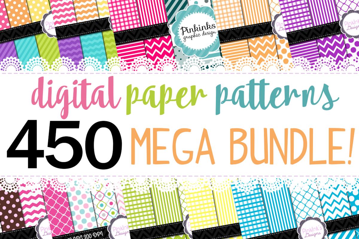 98% OFF SALE digital paper bundle!, a Pattern Graphic by Pinkinks (Photo 1 of 9)