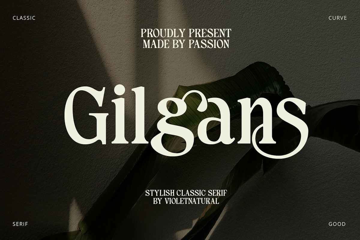 Gilgans Classic Serif Typeface, a Serif Font by Violet Natural (Photo 1 of 8)