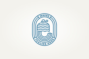 curved wave minimalist badge logo, a Branding & Logo Template by Blazybone