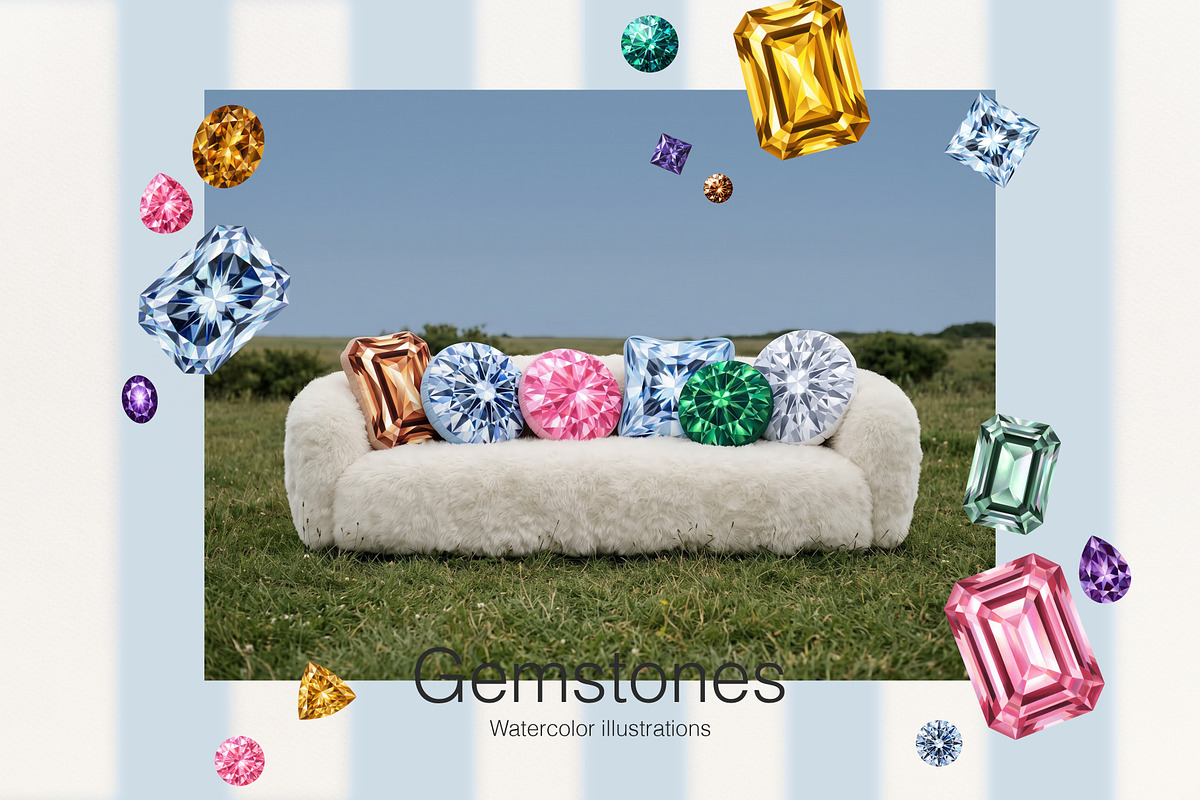 Gemstone Graphics Set, an Object Graphic by Polli Deeva (Photo 11 of 11)