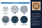 Lion 3D Mandala - SVG Laser cut file, an Object Graphic by Arshad Ali (Thumbnail 2 of 8)