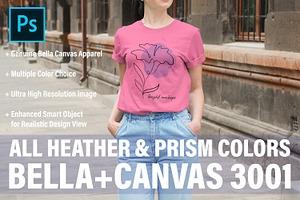 Bella Canvas 3001 Heather Mockup