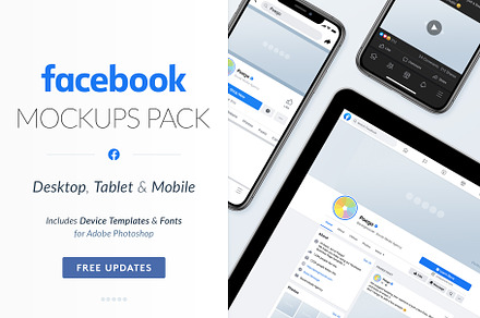 Facebook Social Media Mockups Pack, a Social Media Template by Poego Social