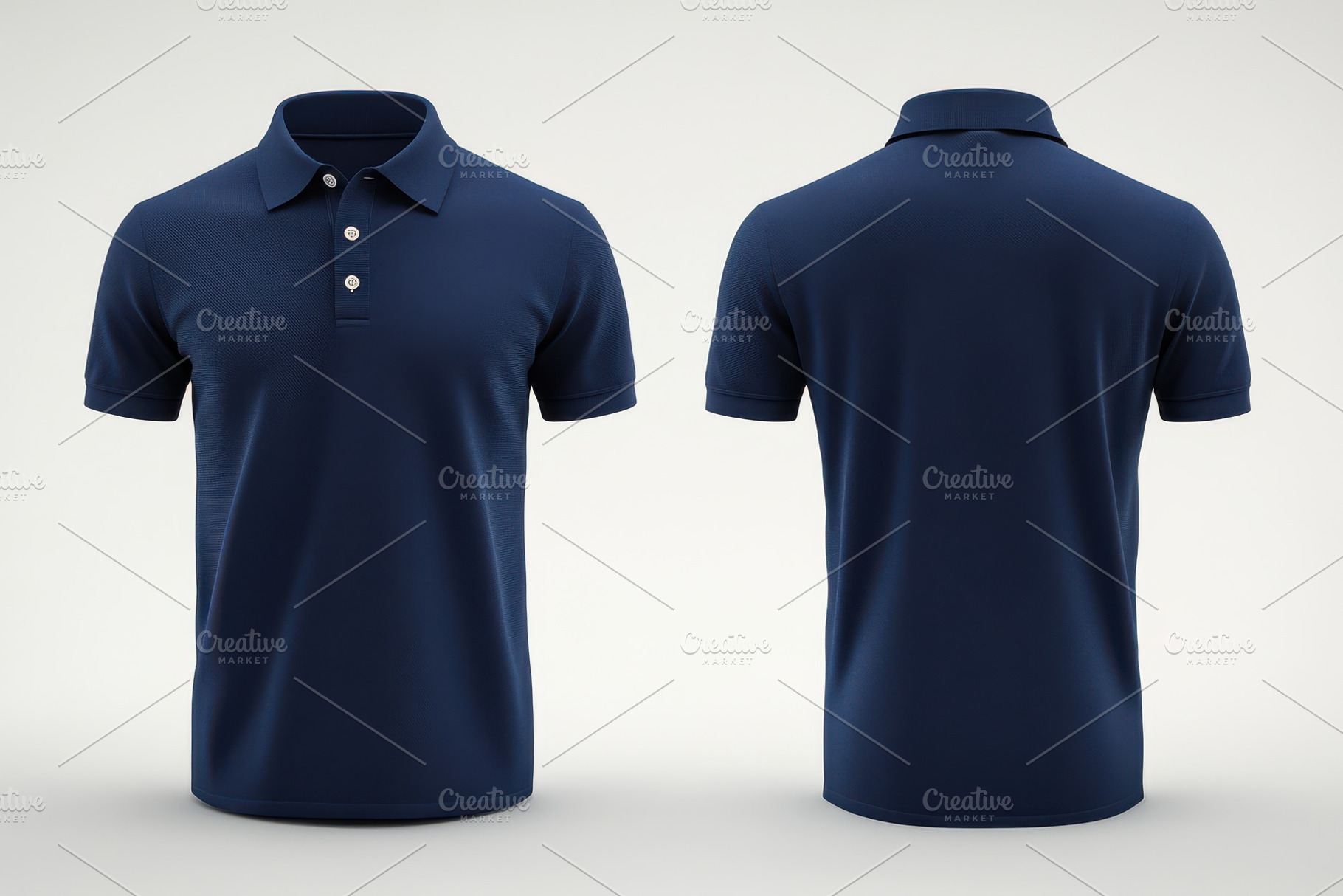 Navy Blue Polo Shirt Mockup Front an, a Background Photo by Pixeness Studio