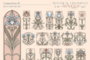 Botanical ornaments in the Art Nouve, a Pattern Graphic by Collection by VY (Thumbnail 6 of 9)
