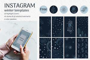 Abstract Winter Social Media Stories