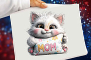 Whimsical Mother's Day Cat Clipart B, an Illustration by SVGArt (Thumbnail 6 of 9)