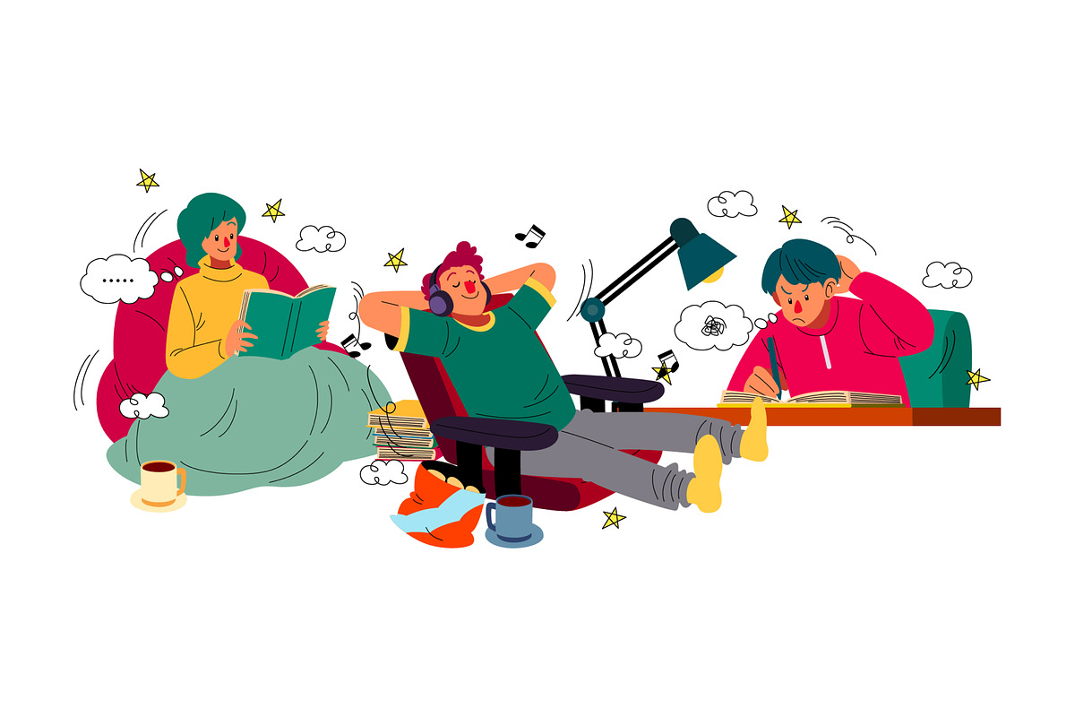 Daily Activity Doodle Illustration, an Object Graphic by SLAB! Design (Photo 3 of 3)