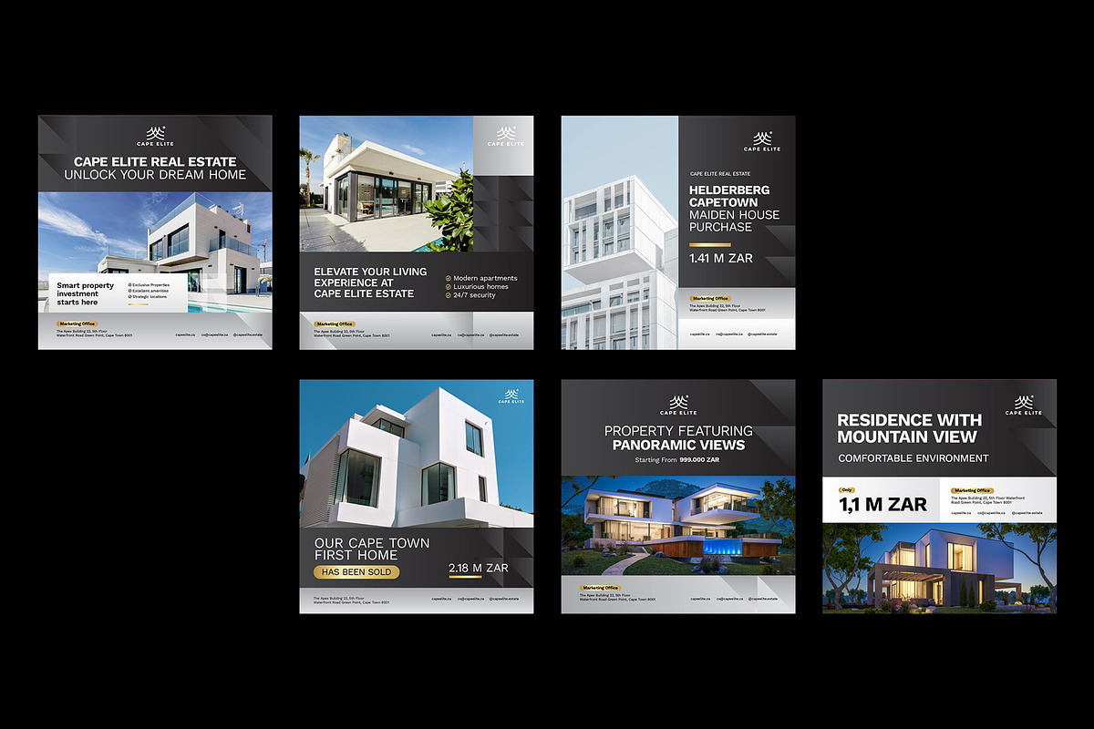Real Estate Instagram Post Templates, a Social Media Template by Bornx Design (Photo 2 of 7)