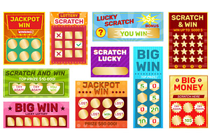 Lottery scratch effects tickets, an Illustration by YummyBuum