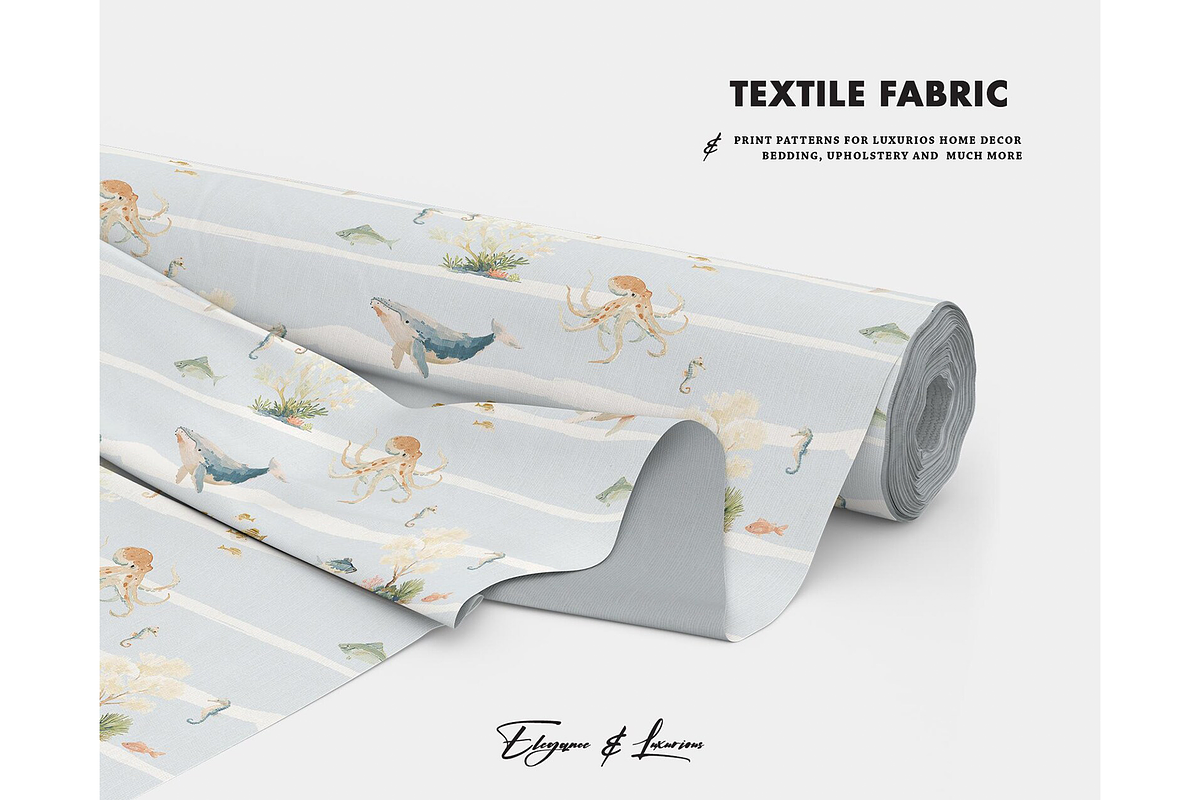 Ocean pattern Animal Nursery, a Pattern Graphic by Milatoo (Photo 5 of 5)