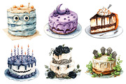 Watercolor Halloween Cake Clipart, an Illustration by Daily.Designs (Thumbnail 4 of 5)