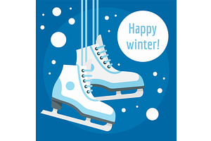 Happy Winter Ice Skate Concept