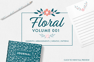 Floral Vector Elements Volume 001