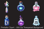 Halloween Potion Bottles Sublimation, an Illustration by RobertsArt (Thumbnail 4 of 7)