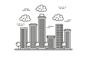 Buildings Cityscape Isolated Icon