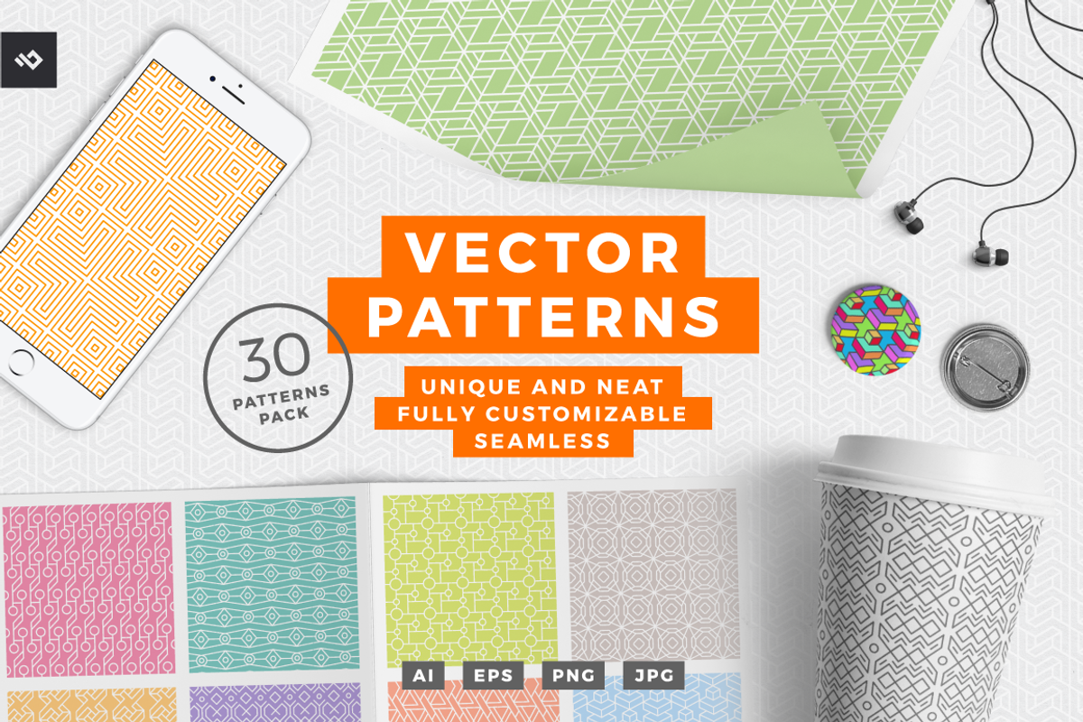 30 Vector Seamless Patterns Pack, a Pattern Graphic by BULBFISH