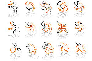 Gray and orange 3D icons, a Solid Icon by Vector Tradition