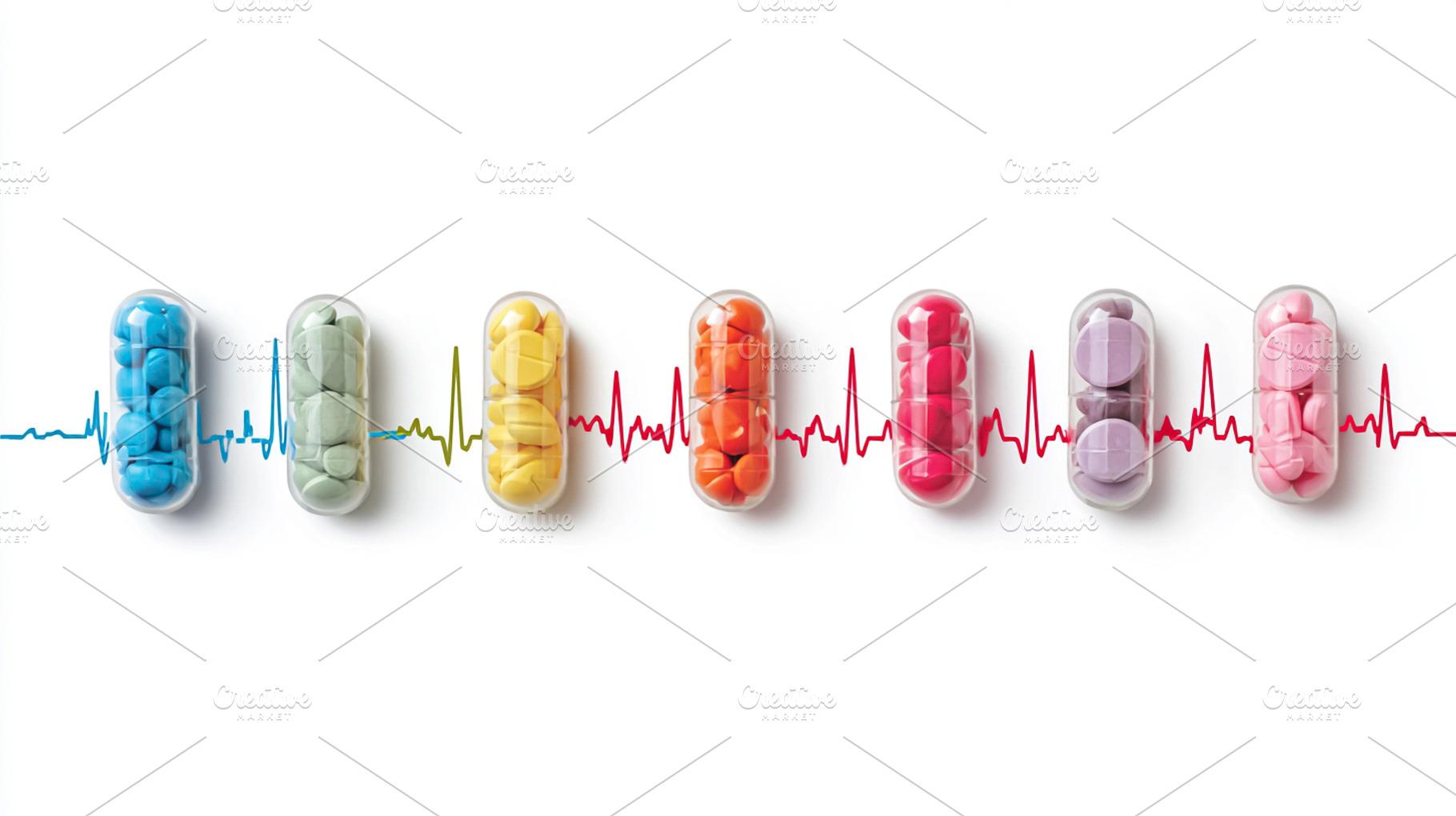 Capsules and pills in transparent casings representing medicine, a Photo by Studio ANNA