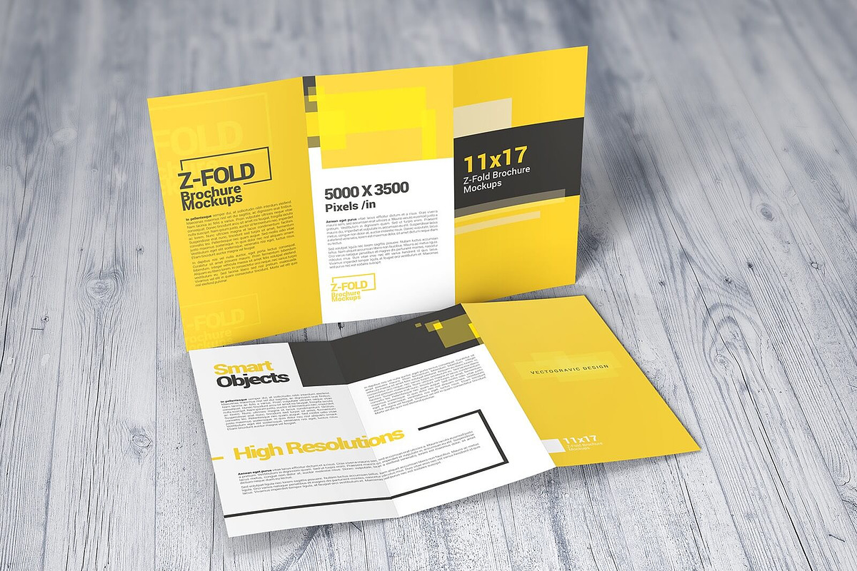 1117 Z-Fold Brochure Mockups, a Mockup by Vectogravic Design (Photo 2 of 6)