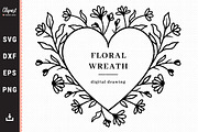 Flower Heart Frame SVG Cut Files, an Object Graphic by ClipartMuchLove (Thumbnail 1 of 5)
