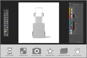 Hand Truck Mockup PSD