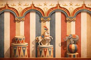 Circus retro stripes interior design, a Photo by Dvoevnore photos