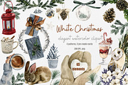 Watercolor clipart - White Christmas, a Seasonal Illustration by Artcard Watercolor (Thumbnail 1 of 16)