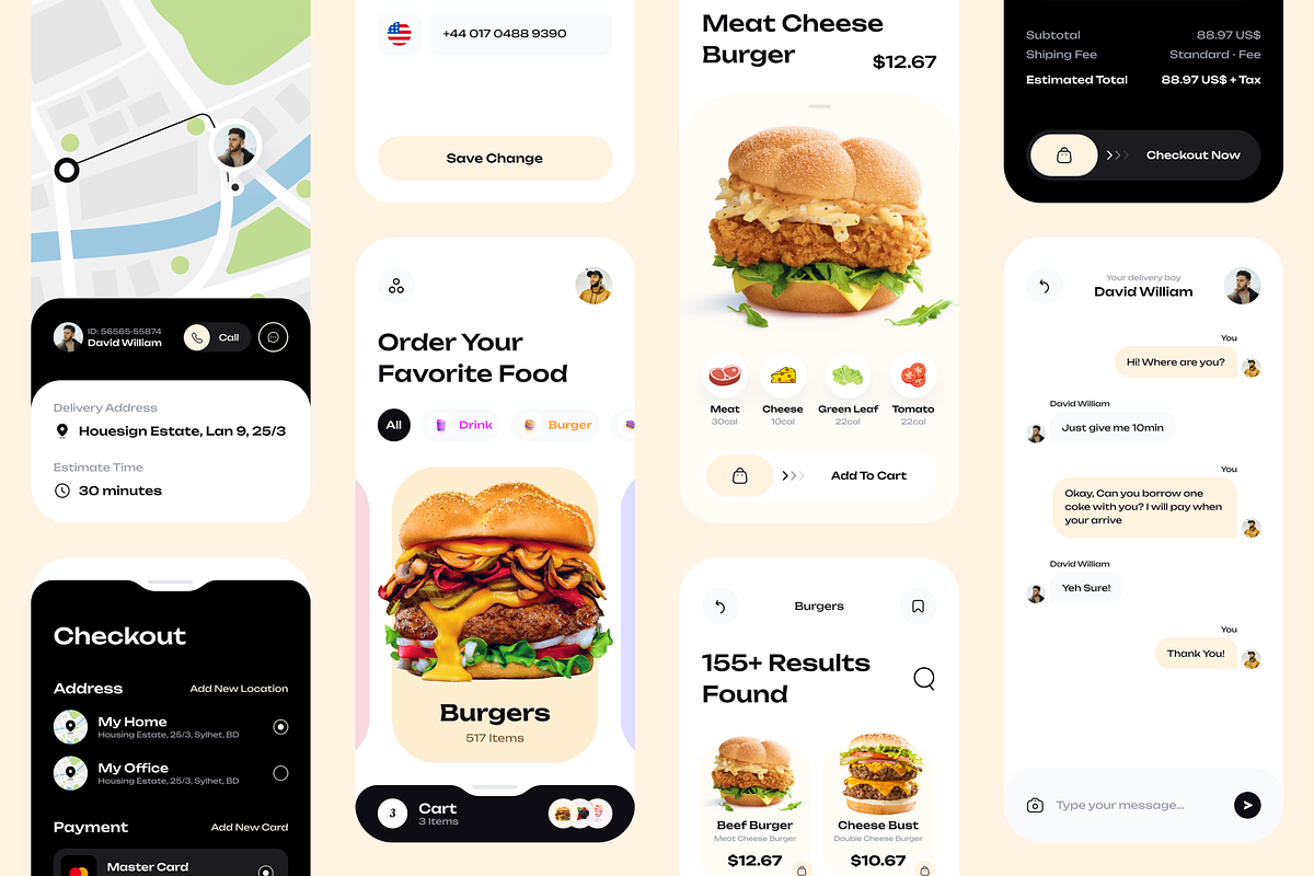 Grab Grub - Food Delivery App UI KIT, a Templates & Theme by Adom's UI House (Photo 5 of 6)