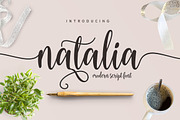 Natalia Script, a Script Font by Areatype (Thumbnail 1 of 7)