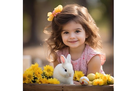 Adorable Easter-themed girl portrait