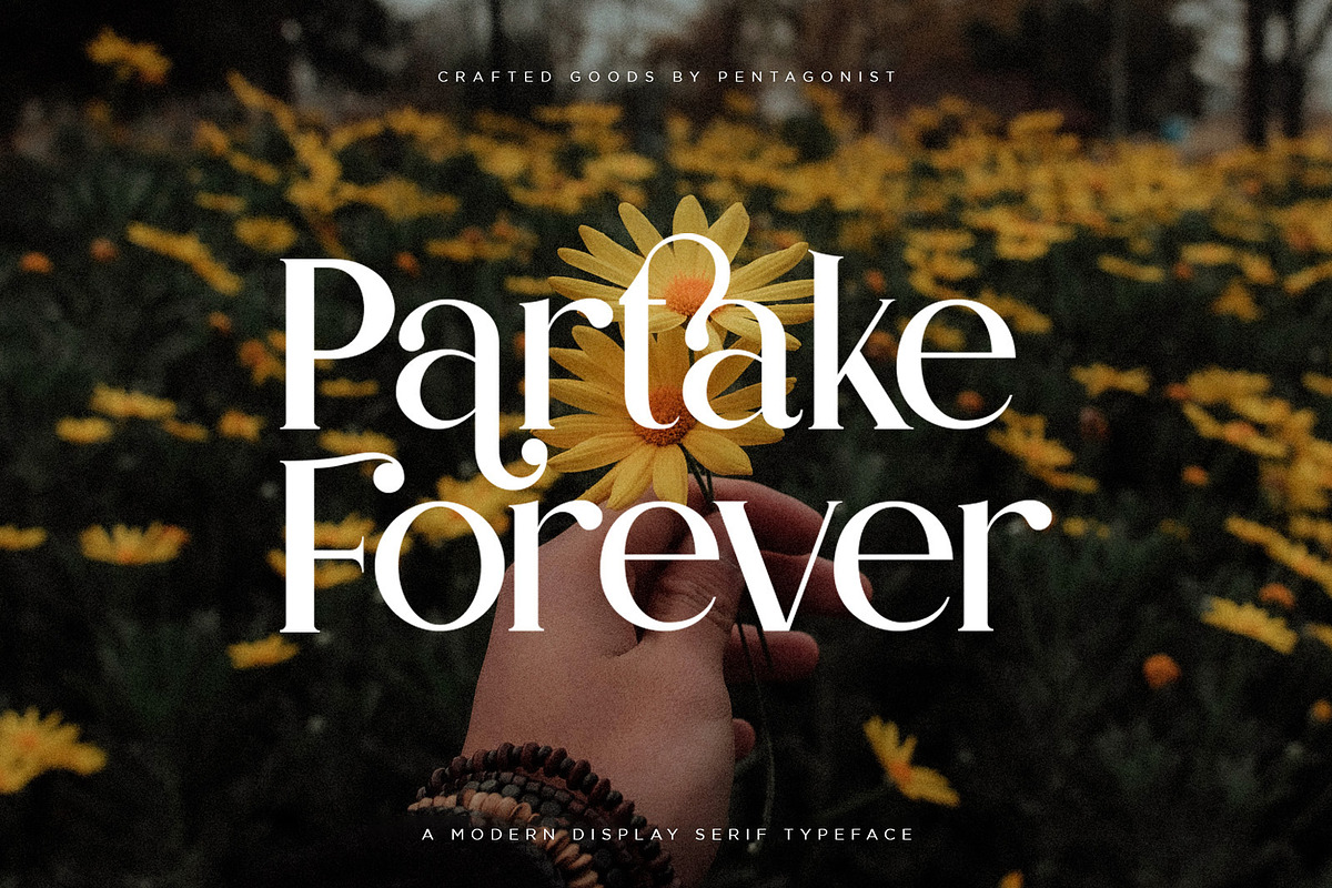 Partake | Modern Serif, a Serif Font by Pentagonistudio (Photo 1 of 10)